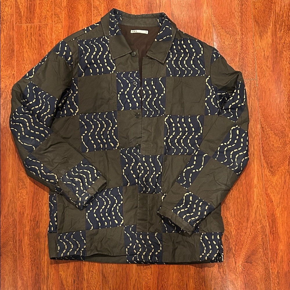 ONS X Post-imperial lightweight shirt jacket. Patchwork pattern.